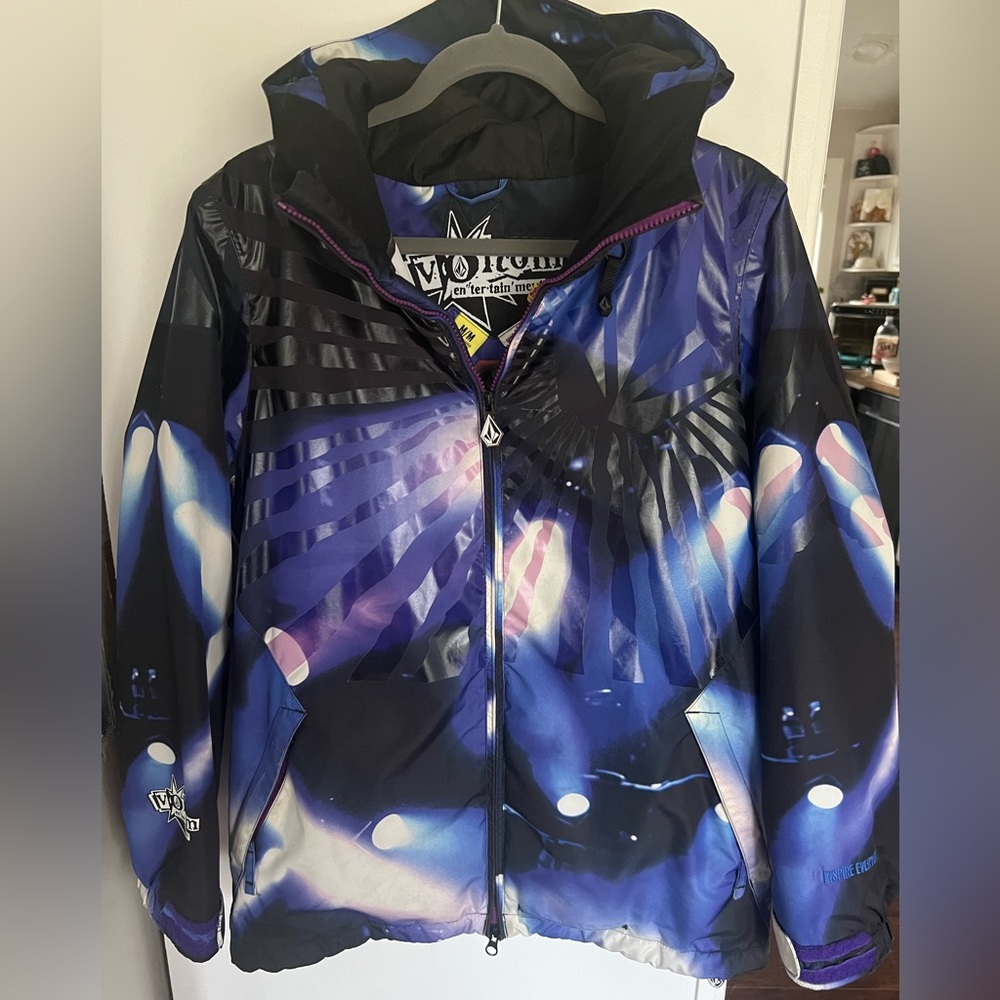 Valcom Unique Purple And Black Snowboarding Ski Coat Jacket